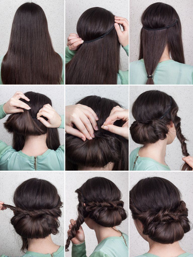 Eingedrehter Chignon Haarband frisur, Haarband frisur anleitung Eingedrehter Chignon Haarband frisur, Haarband frisur anleitung