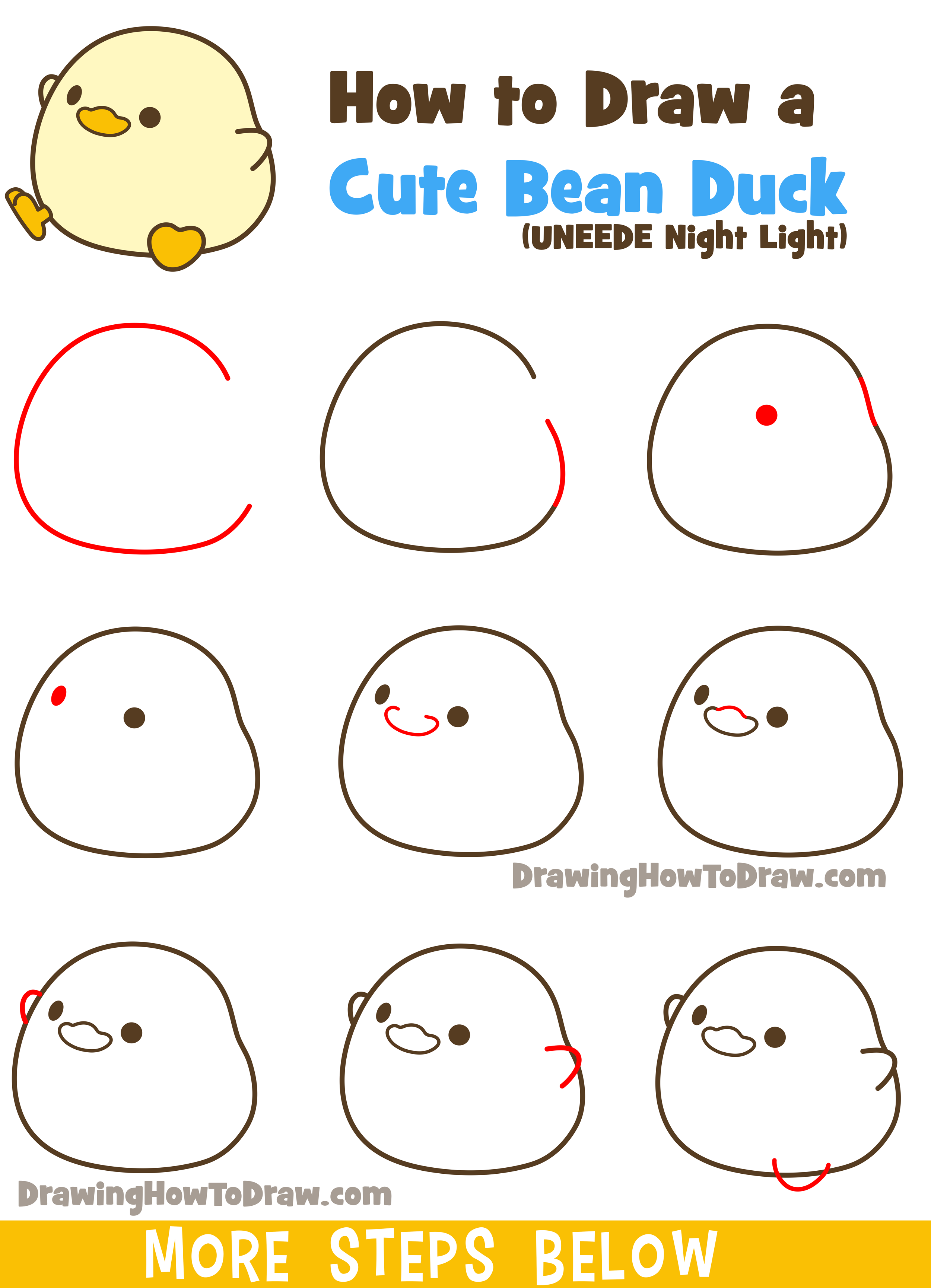 How To Draw A Cute Chibi Kawaii Cartoon Duck Easy Step By Step 4ca89f051fc887fd18dd1e36fa3fa3a0