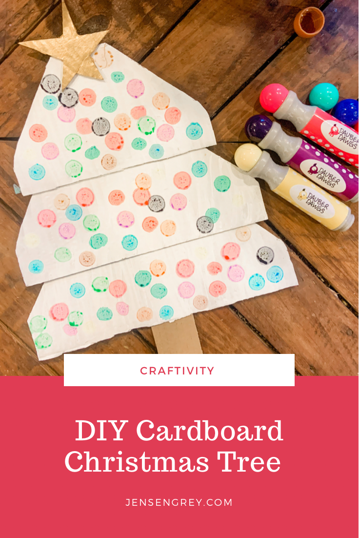 DIY Cardboard Christmas Tree Craftivity | Grey Skies & Rainbow Highs Cardboard Tree, Cardboard Christmas Tree, Cardboard Painting, Cardboard Crafts, Christmas Gifts For Kids, Christmas Decorations, Happy December, Craftivity, Grey Skies