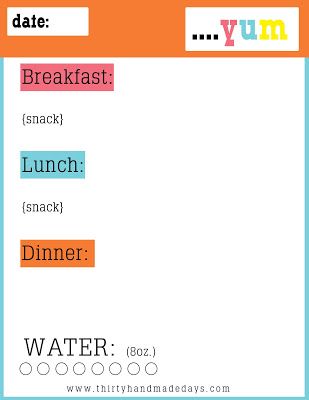 food goals free printable free printable goal and foods free printable food journal