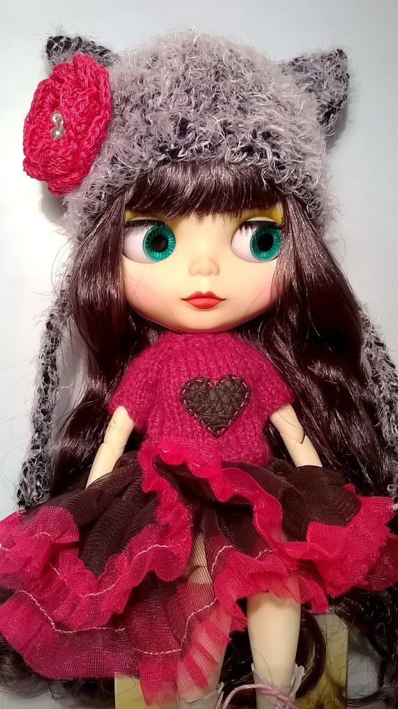 Blythe Chapeau Avec Oreilles De Chat Chapeau De Chat Par Tvgurman1 Etsy Hats Crochet Hats