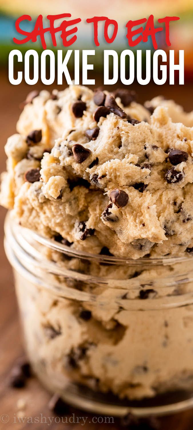 This quick and easy Chocolate Chip Cookie Dough is edible straight from the bowl. The perfect tasty treat to satisfy that craving! Homemade Cookie Dough, Easy Homemade Cookies, Cookie Dough To Eat, Cookie Dough Recipes, Edible Cookie Dough Recipe No Butter, Microwave Cookie Dough, Eggless Cookie Dough, Cookie Dough Brownies, Healthy Cookie Dough