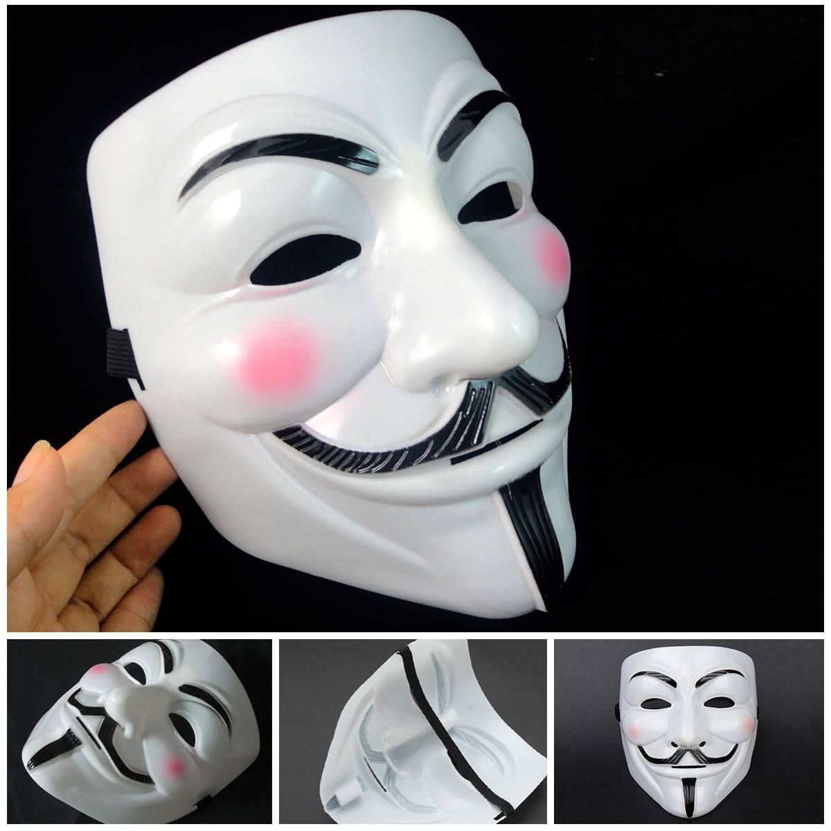 V For Vendetta Mask Guy Fawkes Anonymous Halloween Party Fancy Dress Costumes