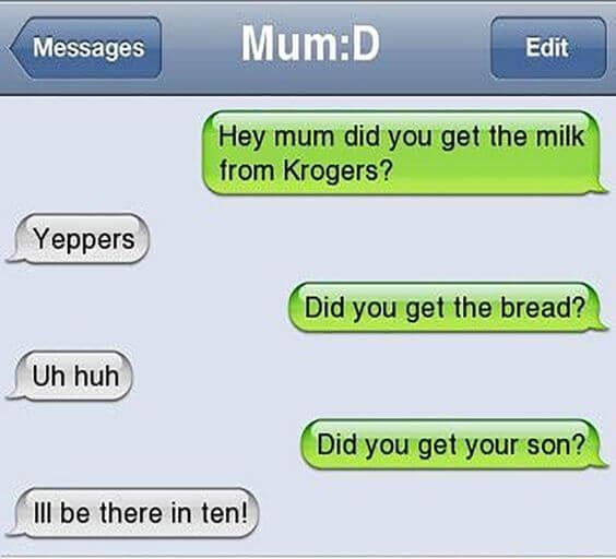 17 Downright Hysterical Texts That Only Mom Could Send | Page 2 of 2 Funny Texts Crush, Funny Texts Jokes, Text Jokes, Cute Texts, Stupid Funny Memes, Funny Relatable Memes, Epic Texts, Funny Pics, Funny Stuff