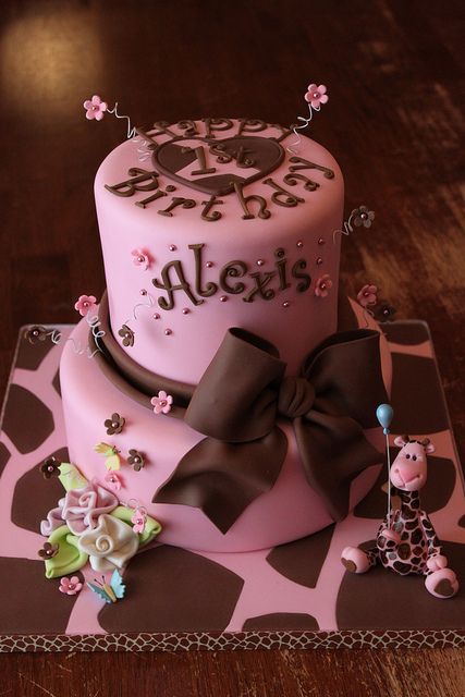 Alexis Loves Giraffes Pastel De Cupcakes Foto Pastel Y