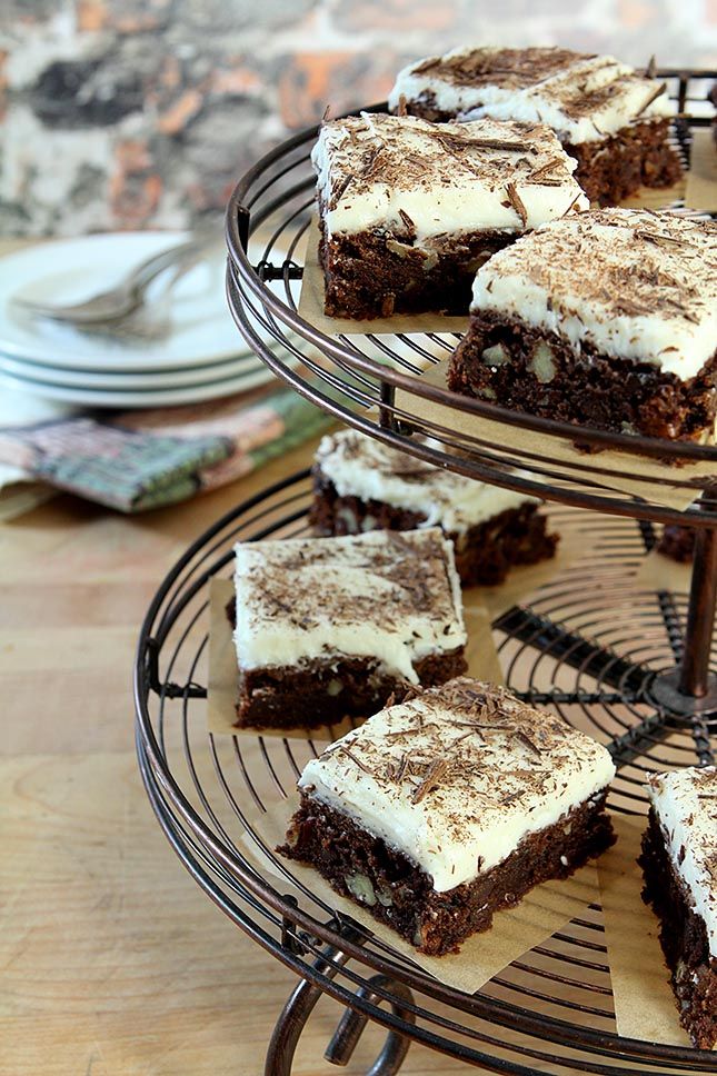Chocolate Chip Brownies with Cream Cheese Frosting (Sharing food