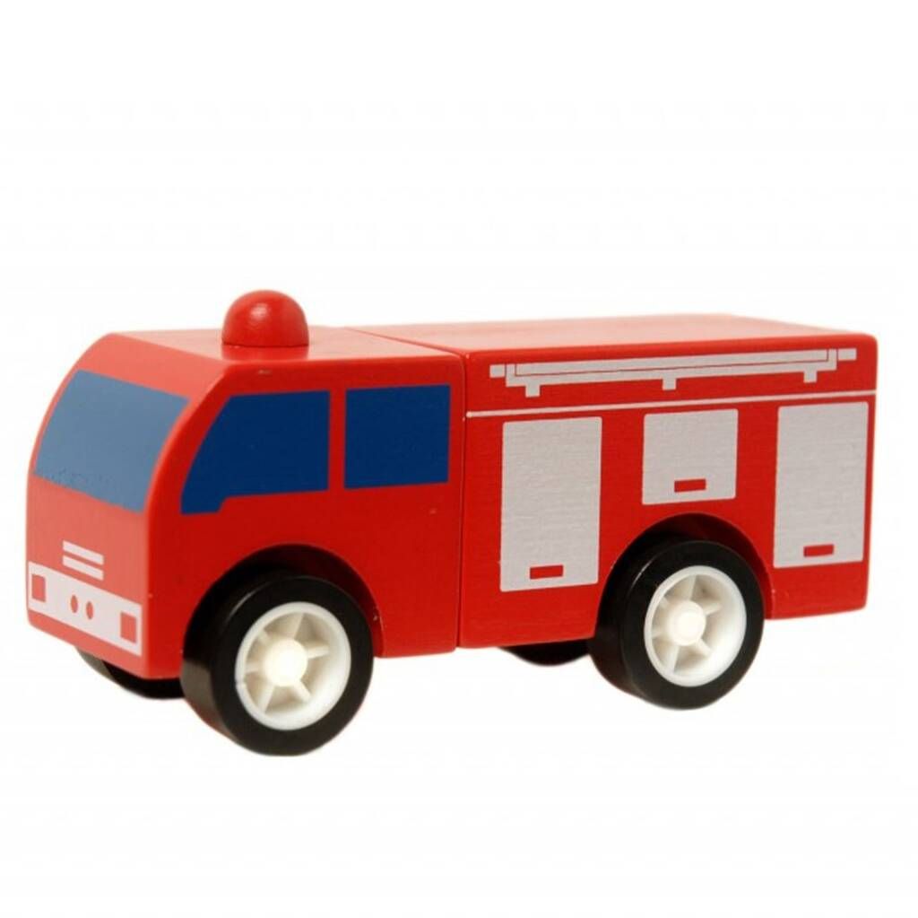 Click And Clack Wooden Fire Engine Toy By British and Bespoke | Fire