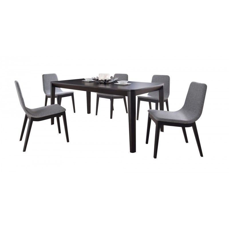 Lot de 2 chaises contemporaines ENZO en tissu (gris clair Lot de 2 chaises contemporaines ENZO en tissu (gris clair
