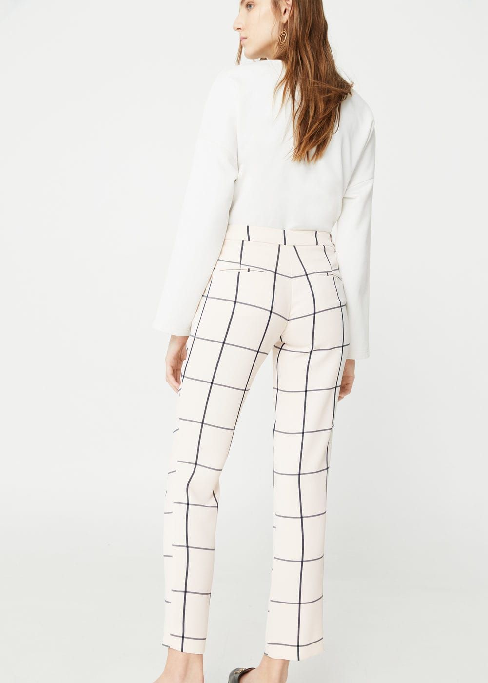 FIND Pantalones a Cuadros con Cintur/ón de Mujer