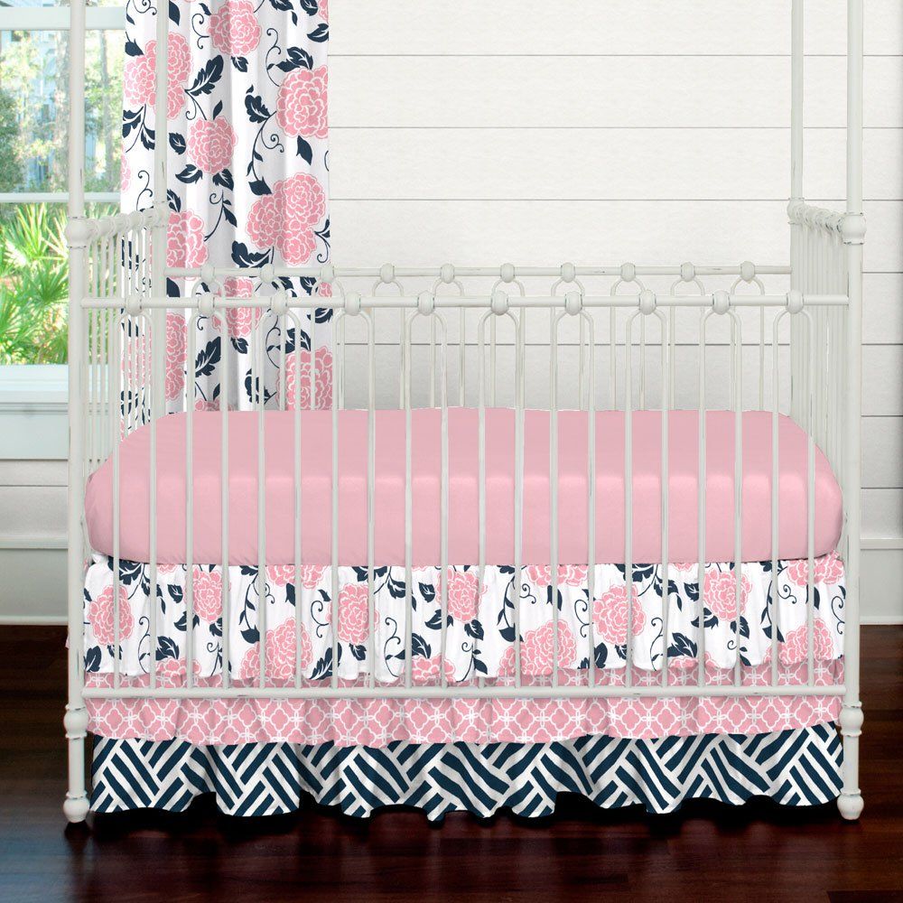 Carousel Designs Navy And C Ruffles Two Piece Crib