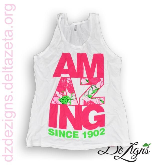 Dz Dezigns Apparel White Amazing Tank Top Unisex Tank Top Best Tank Tops Cool Tanks Delta Zeta