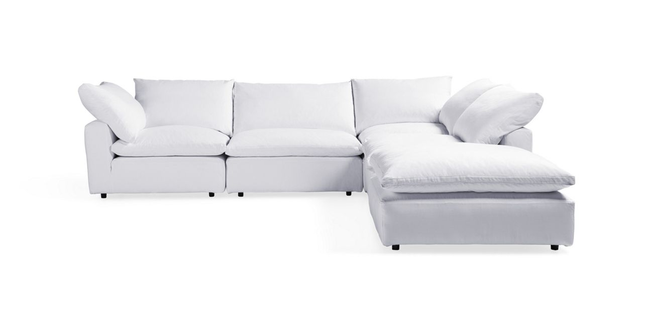 Tahoe Slipcovered Five Piece Sectional Arhaus Furniture