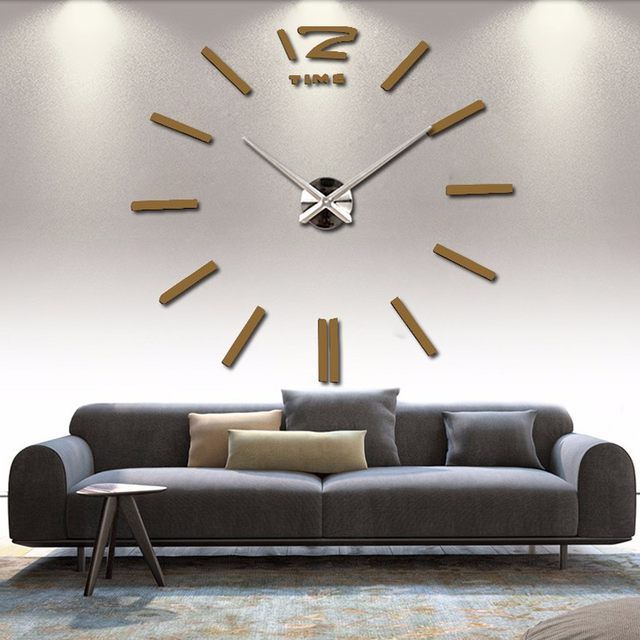 HOLIDAY SALE-Stylish Brown 3D DIY Large Number Analog Wall Clock