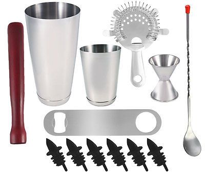 13 Piece Professional Bartender Kit Bartending Tools Tail 13 Piece Professional Bartender Kit Bartending Tools Tail Shaker Set