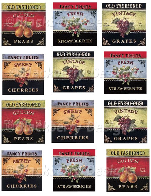Free printable vintage food labels