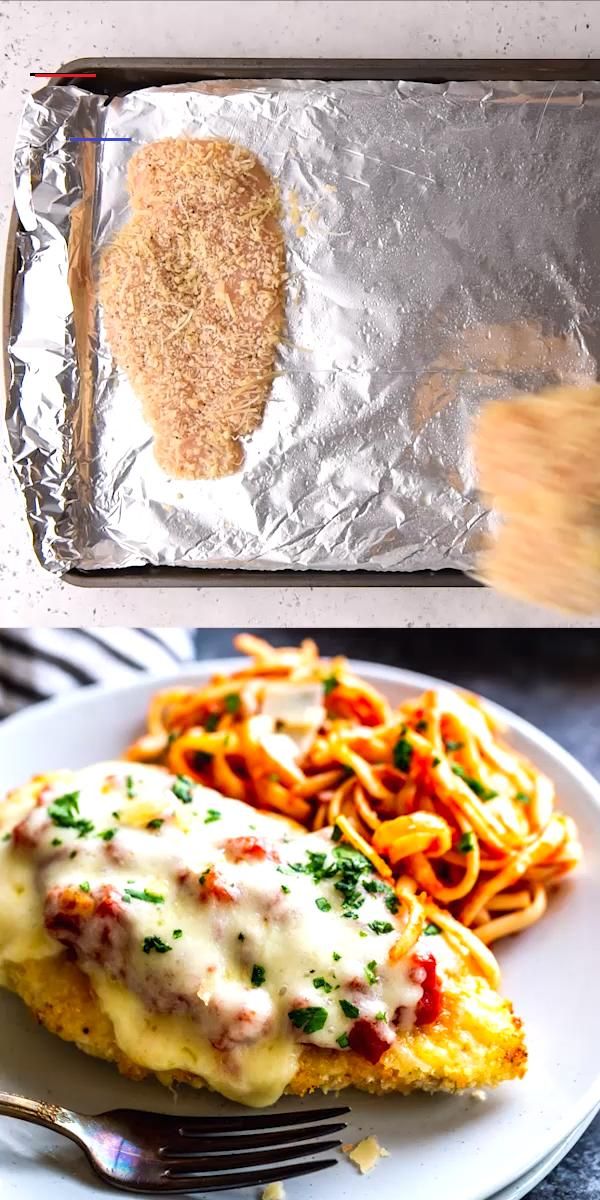 Oven Baked Chicken Parmesan - #chickenparmesan - This ...