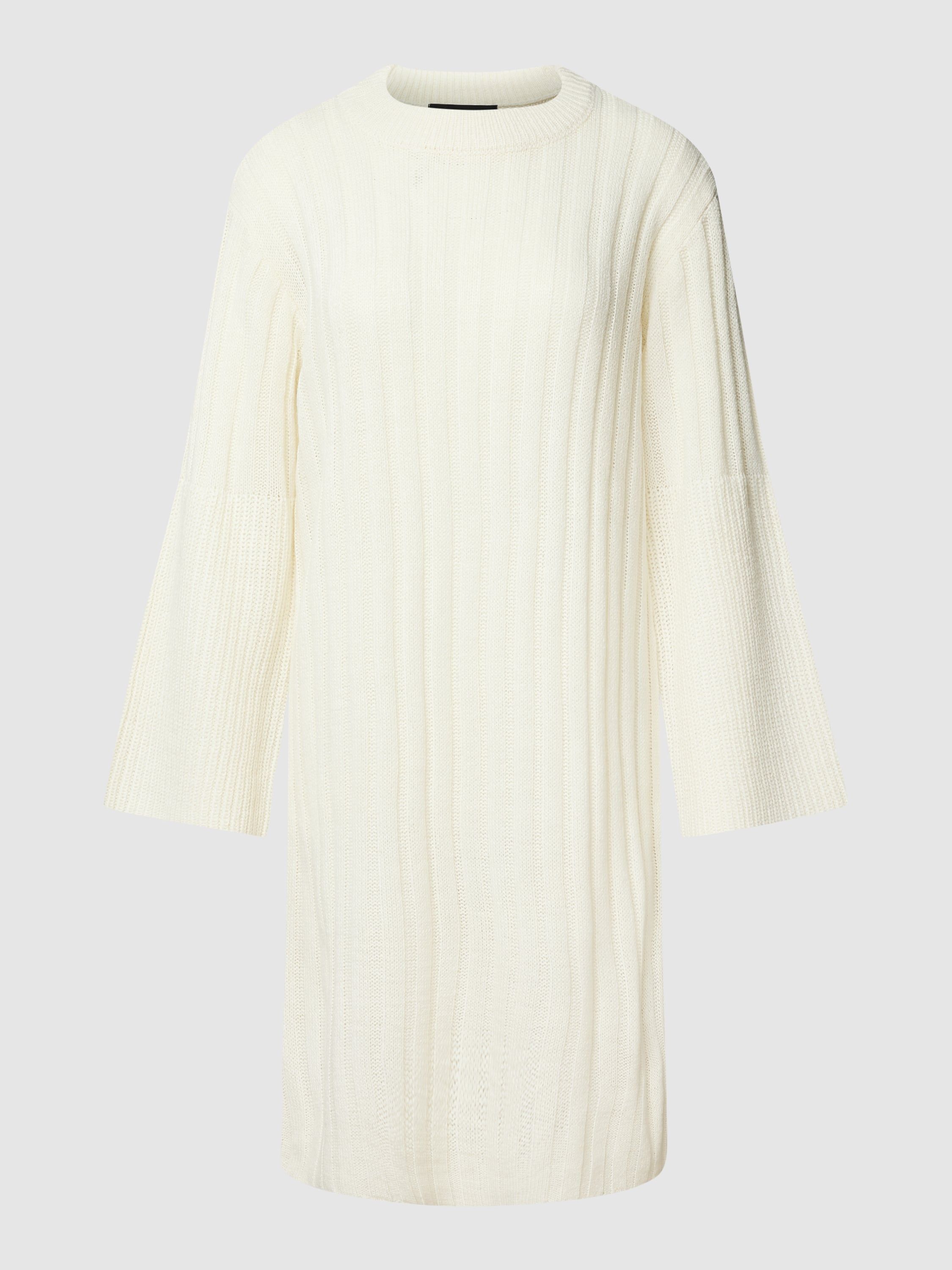 Gebreide damesjurk van VERO MODA;Duurzaam materiaal;Los model;Knielang;Riblook;Effen design;Geribde ronde hals;Ruglengte bij maat S: 95 cm;Borstomvang bij maat S: 51 cm;Mouwlengte bij maat S: 51 cm Bell Sleeves, Bell Sleeve Top, Effen, Off White, Material, Model, Women's Top, Tops, Design