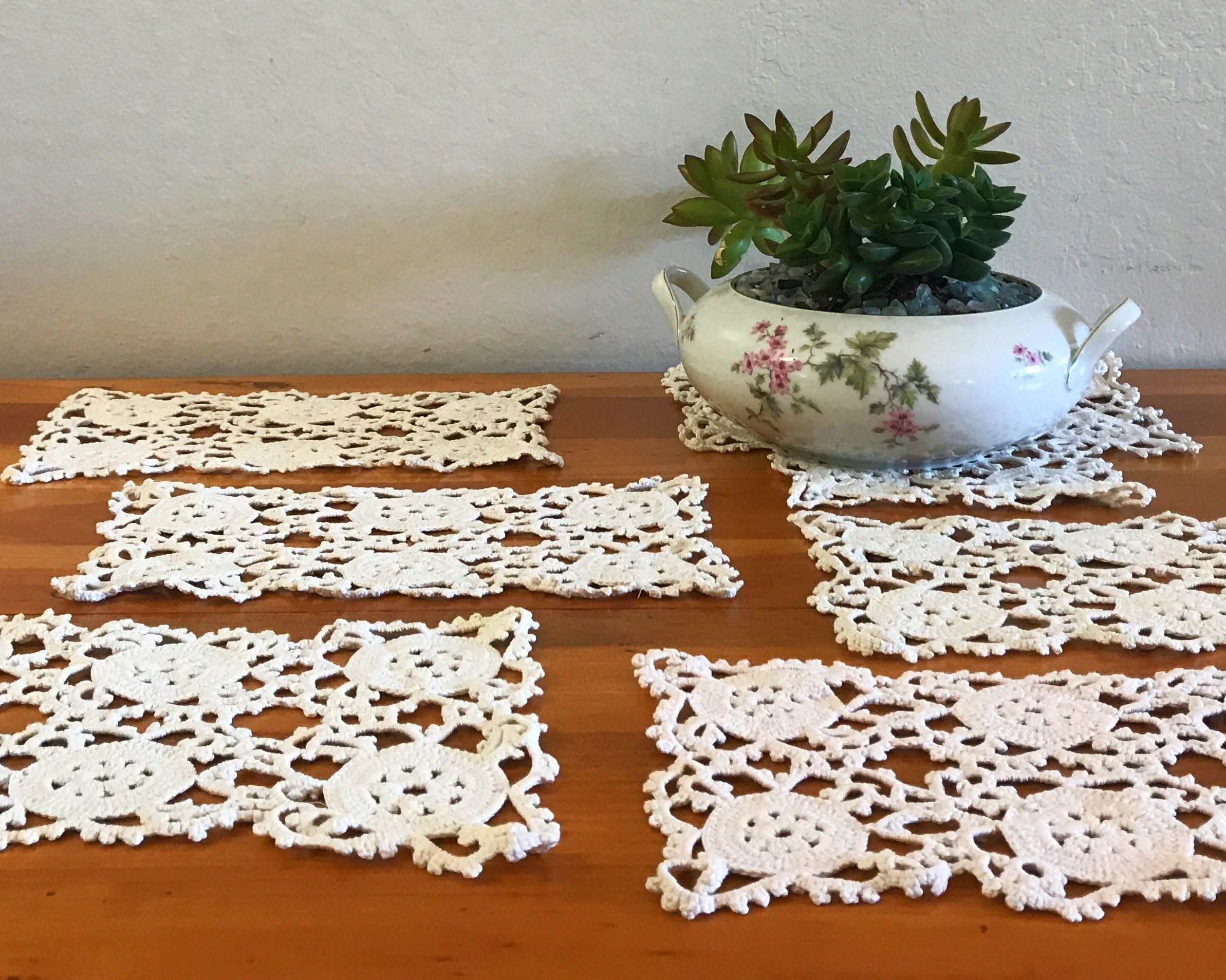 Set of 6 Vintage Doilies Handmade