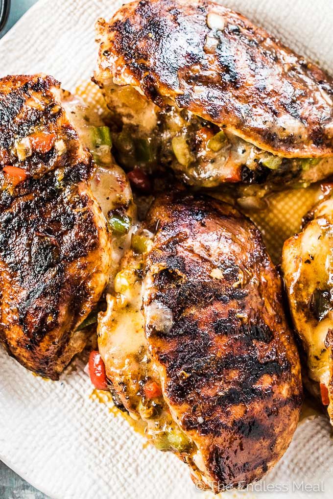 Cheesy Grilled Fajita Stuffed Chicken - Grilled stuffed chicken recipes #grilled #stuffed #chicken #recipes Cheesy Grilled Fajita Stuffed Chicken