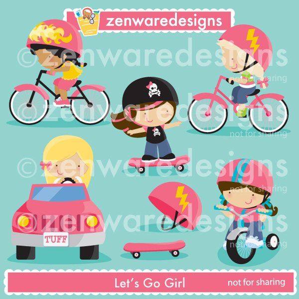 Let S Go Girls Clip Art Girls Driving Cute Little Girls