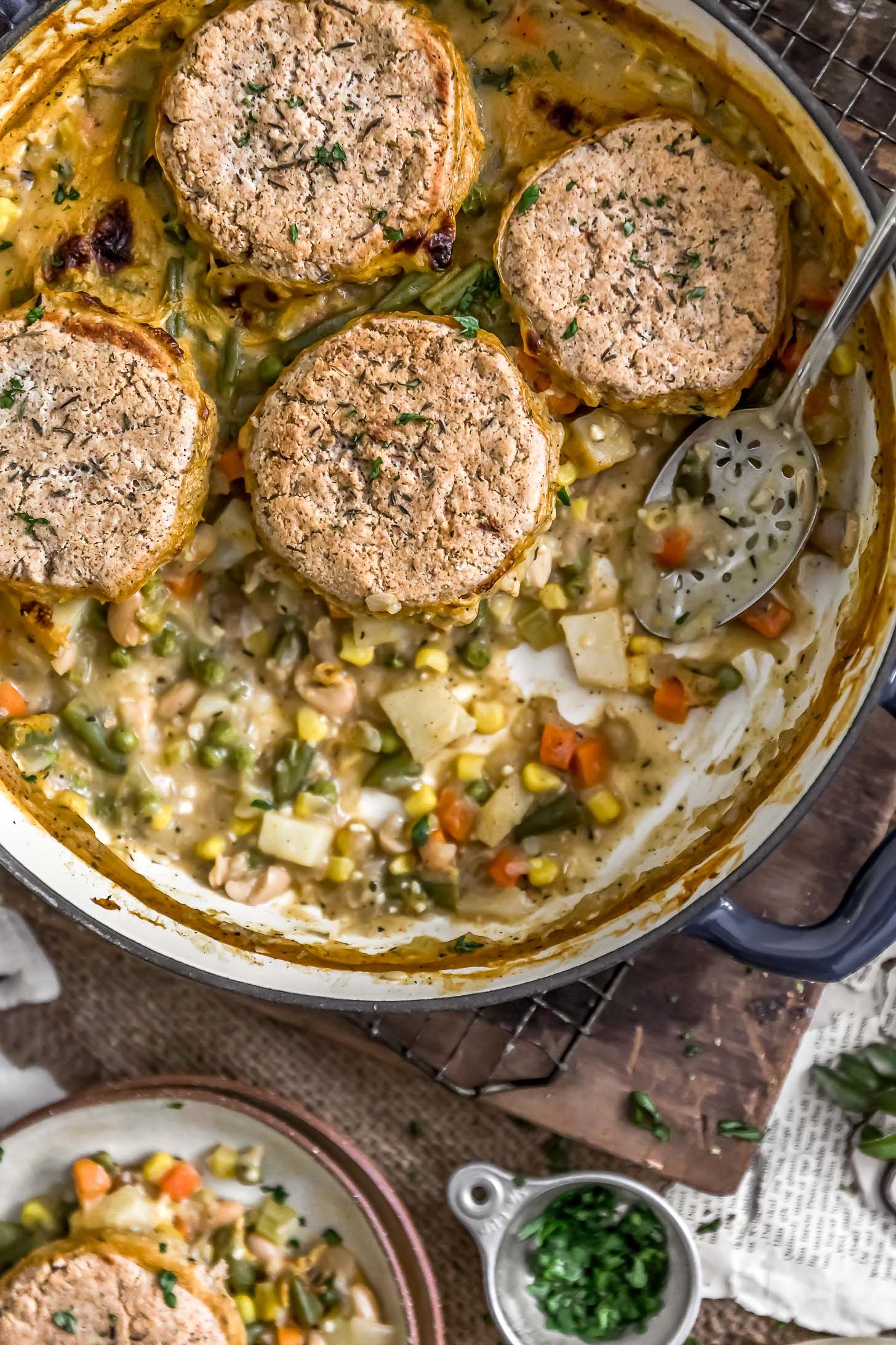 Vegan Biscuit Pot Pie Monkey And Me Kitchen Adventures Recipe skillet-biscuit-pot-pie-vegan-sweet-simple-vegan