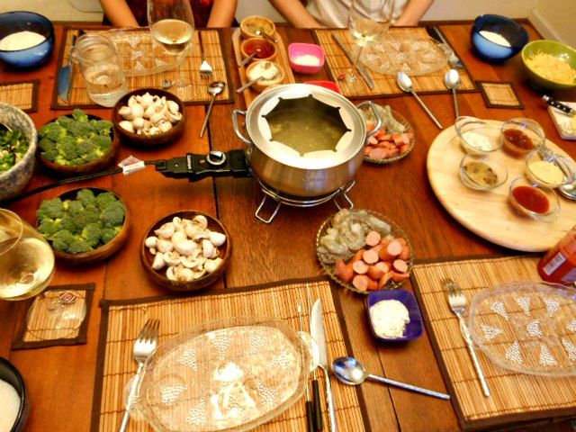 Marvelous Fondue Dinner Party Ideas Part - 3: Breakfast For Dinner Anyone? What About A Shrimp Fondue With Creamy Grits And Tangy Barbecue