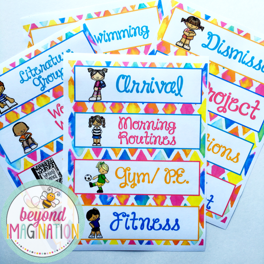 92 adorable daily schedule cards along with 8 blank cards. Beautiful 92 adorable daily schedule cards along with 8 blank cards. Beautiful