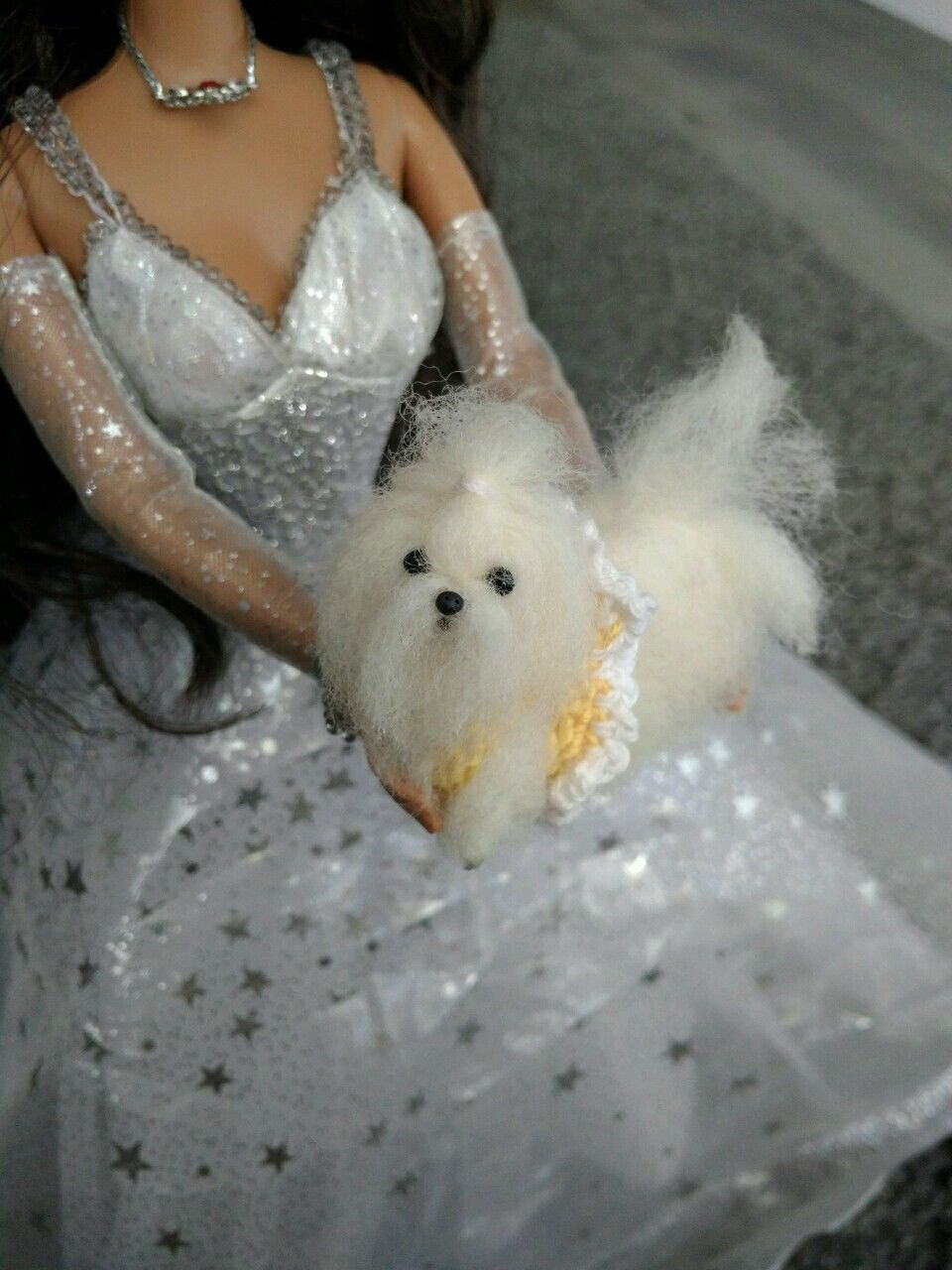 Ooak Needle Felted Miniature Maltese Puppy Dog Miniature Maltese