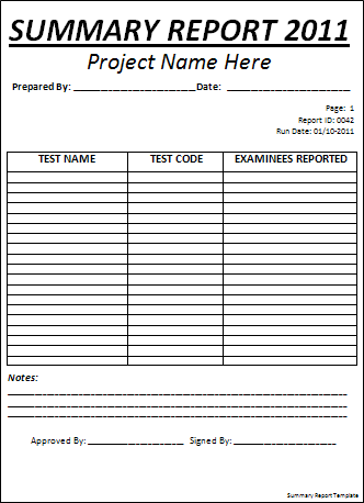 summary report template wordstemplates pinterest report