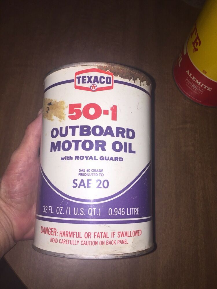 Vintage 1973 Texaco 50 1 Outboard Motor Oil Full Quart Can Gc With Aged Patina Texaco Outboard Motors Texaco Motor Oil
