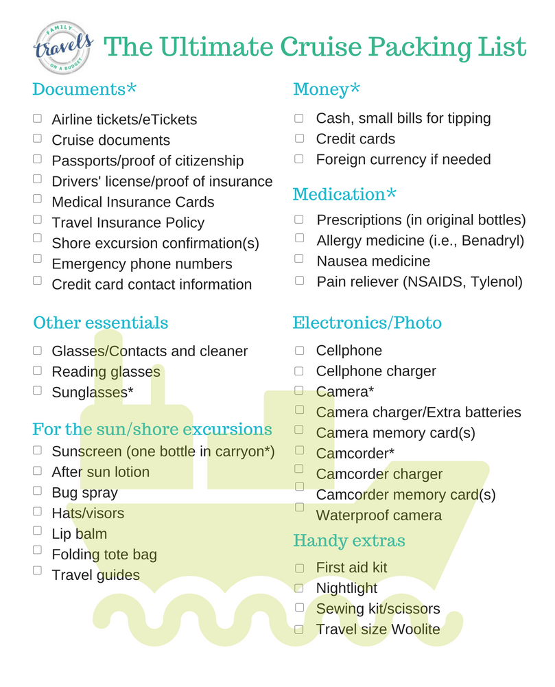 ultimate cruise packing list