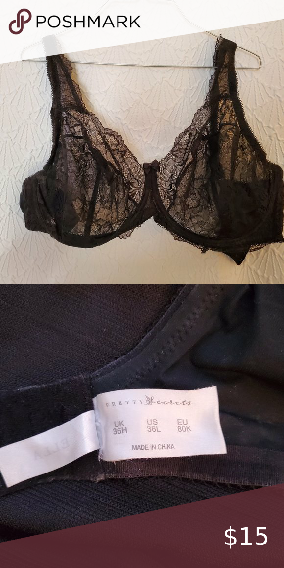 Pretty Secrets Ella Bra Size 36L Black Lace