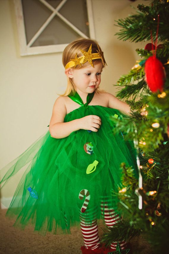 Festive Christmas Tree Tutu Dress