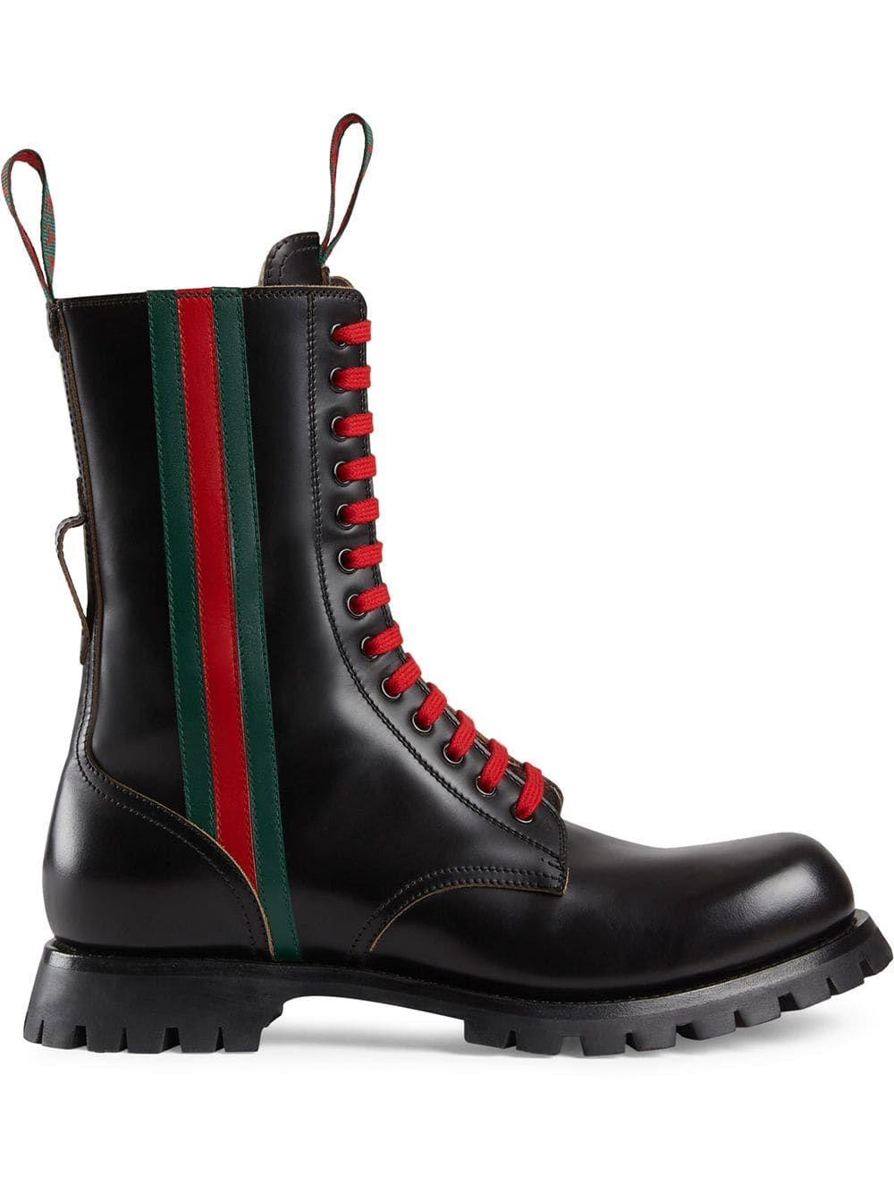 gucci stripe leather boot