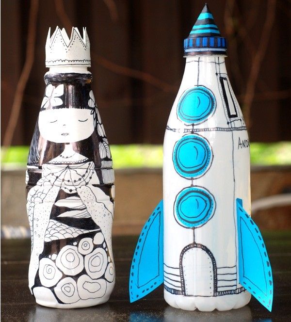 4 Huchas Divertidas Para Niños Pequeocio Botellas Plasticas Artesanías De Botella De Plástico Manualidades Para Niños