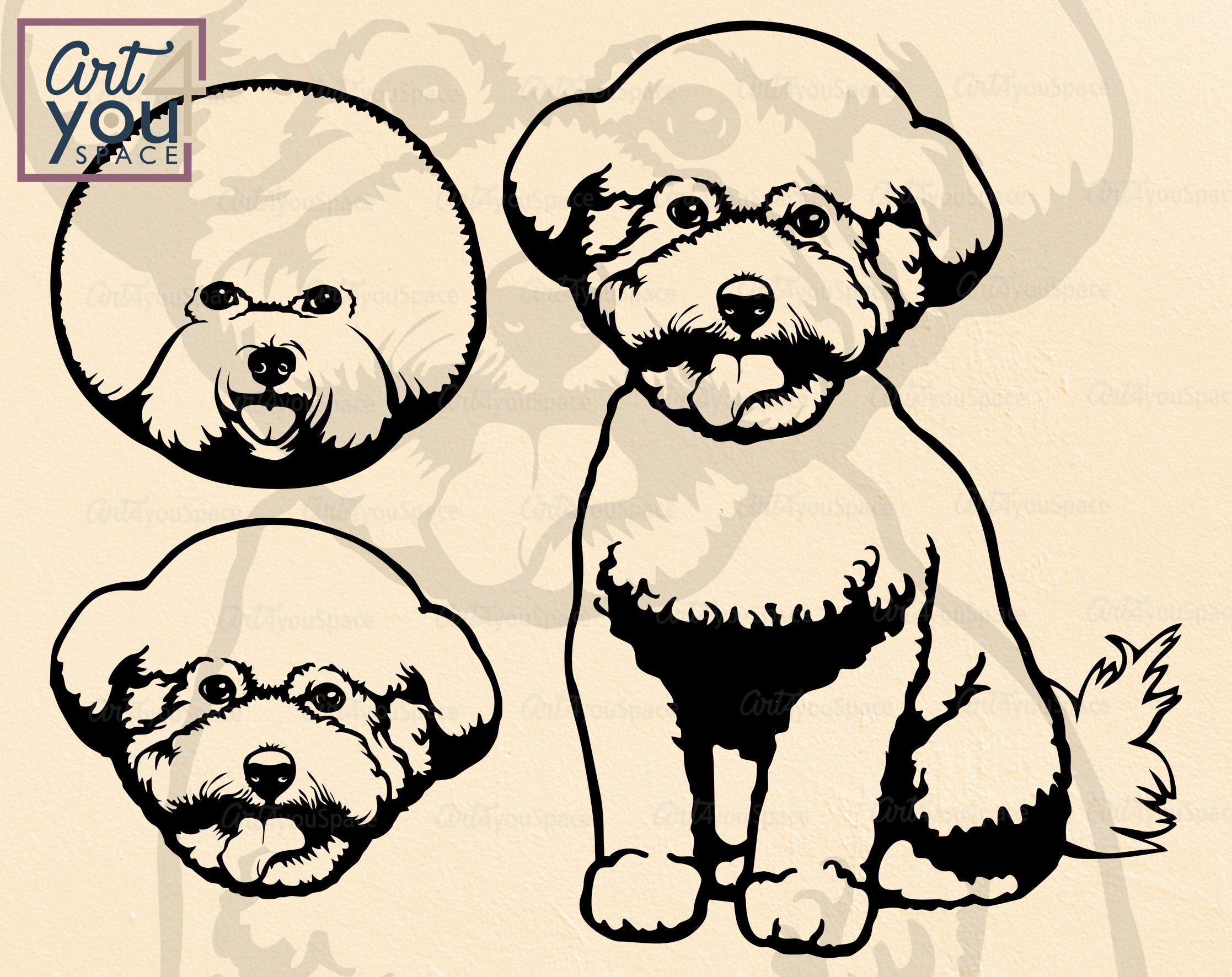 Download Bichon Frise Vector Dog Svg Cricut Face Head Puppy Cnc Etsy Bichon Frise Digital Artwork Bichon