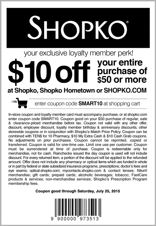Pinned July 17th: $10 off $50 at #Shopko or on the net as a result of promo picture about Shopko 20 Off Printable Coupon identify Pinned July 17th: $10 off $50 at #Shopko or on-line by way of promo