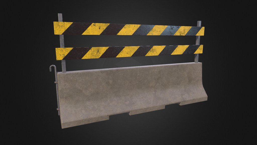 Concrete Barrier v2_1 - 3D model by Longjing
