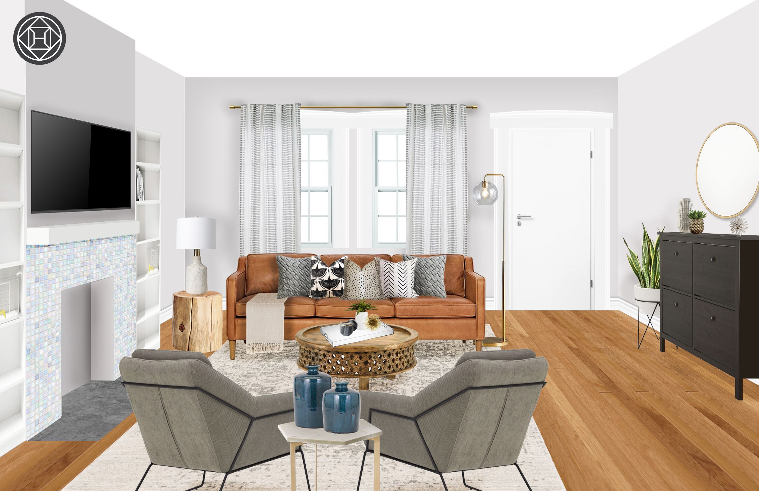 Modern, Eclectic, Bohemian Living Room Design by Havenly Interior Designer Natalie #havenlylivingroom Modern, Eclectic, Bohemian Living Room by Havenly #havenlylivingroom Modern, Eclectic, Bohemian Living Room Design by Havenly Interior Designer Natalie #havenlylivingroom Modern, Eclectic, Bohemian Living Room by Havenly #havenlylivingroom