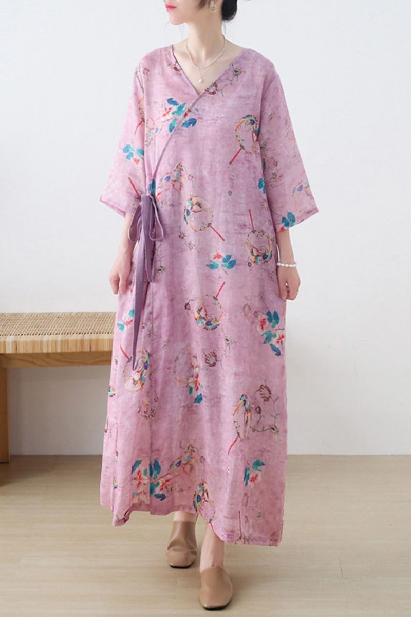 Overview: (1)100% Ramie Fit &Sizing: Non- Stretchable #ramie #loosedress #floraldress #kimono Casual Wrap Dress, Maxi Dresses Summer Casual, Pink Summer Dress, Long Red Dress, Long Linen Dress, Maxi Dress Green, Party Dress Long, Maxi Dress Cotton, Prom Dresses