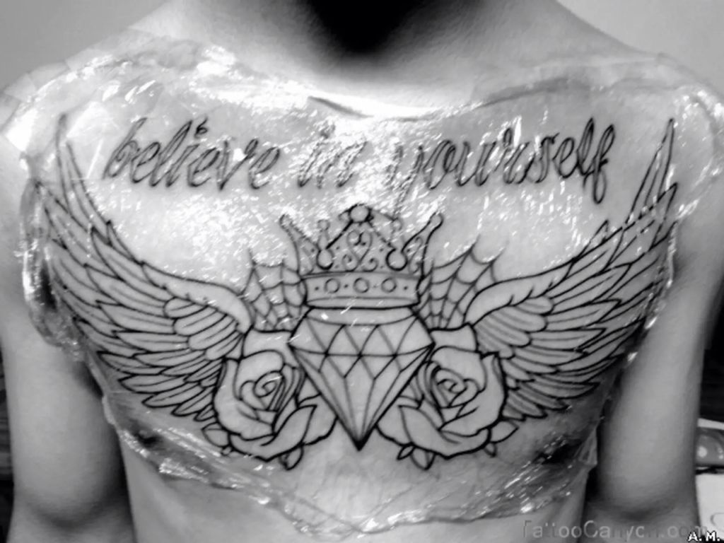 Middle Of Chest Traditional Blue Diamond Tattoos For Men Tattoosformen Tattoos For Men Traditional Diamond Tattoo Diamond Tattoo Designs Tattoos