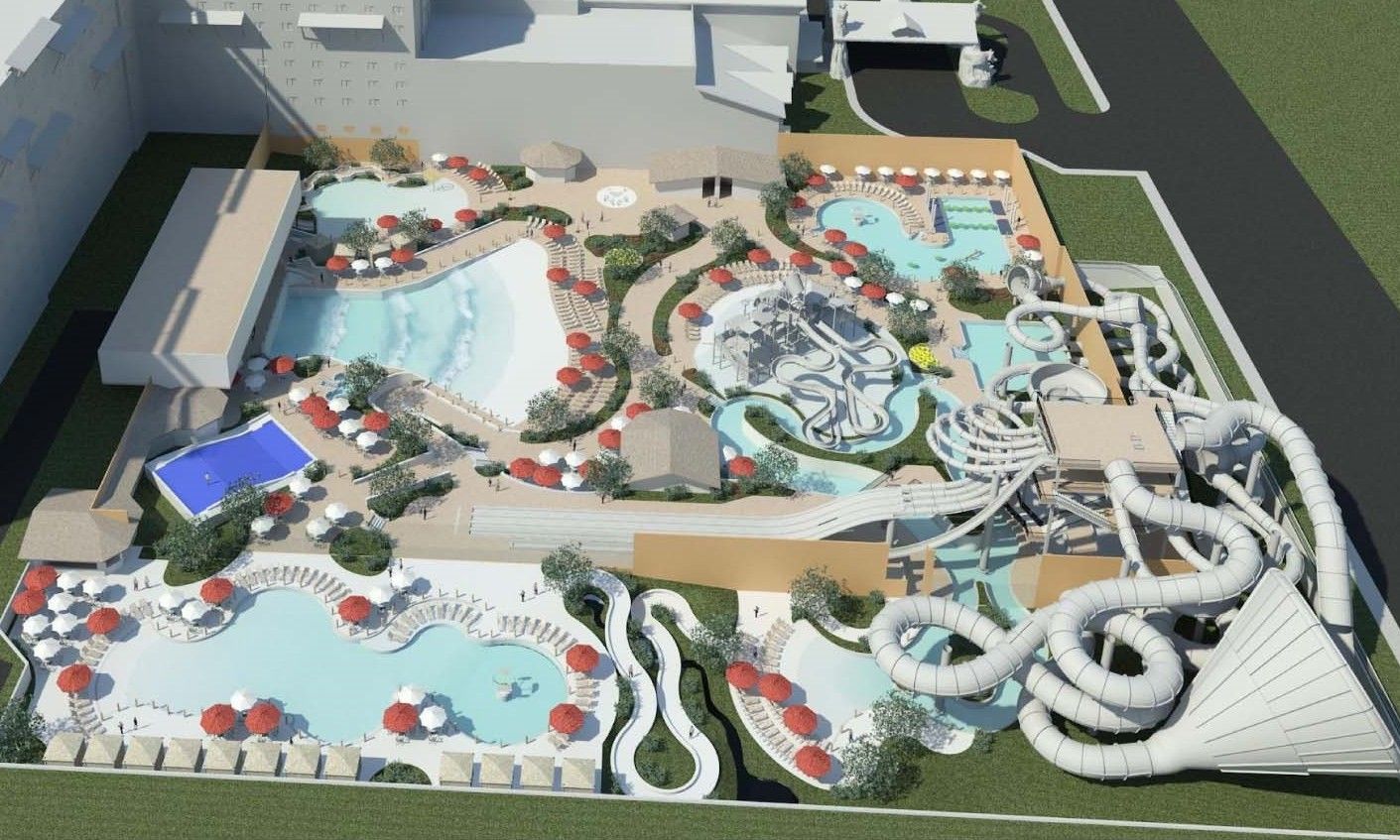 Great Wolf Water Park Hotel Springing To Life In Garden Grove On Schedule To Open In 2016 With Images Water Park Park Hotel Great Wolf Lodge