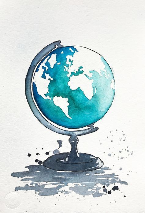 Globus Kunst, Weltkarte Malerei, Kinderzimmer Dekor, Karte Kunstdruck, Office-Dekor, Reisekun... 4e136f7efc8e6fb1d5f423a50896c989