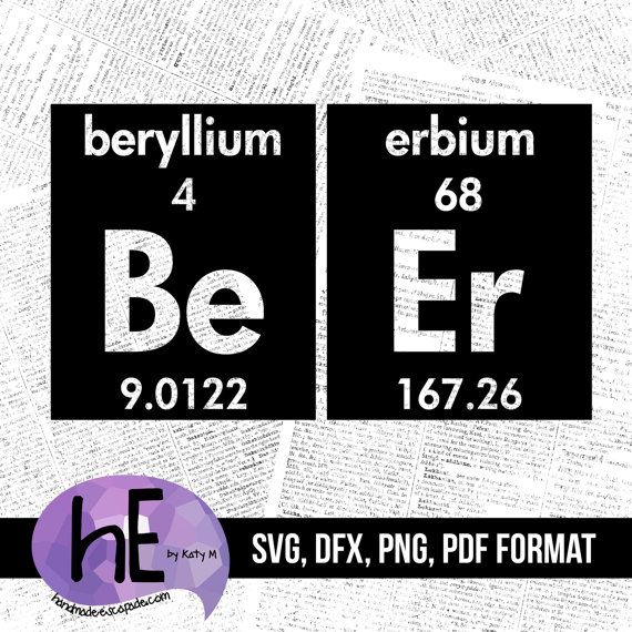 beer periodic table svg pdf dxf png cut file for use with silhouette cameo cricut vinyl htv decor scrapbooking cardmaking cricut design