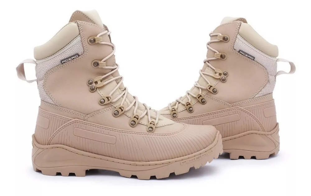 Bota Militar Acero Areia Desert Policia Coturno Tático Couro - R$ 209,99 em Mercado Livre | Bota militar, Coturno, Botas