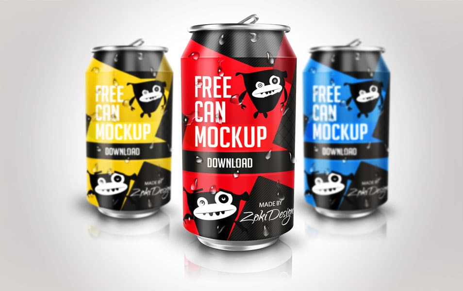 Download Free Soda Can Mock-Up in 2020 | Free mockup templates ...