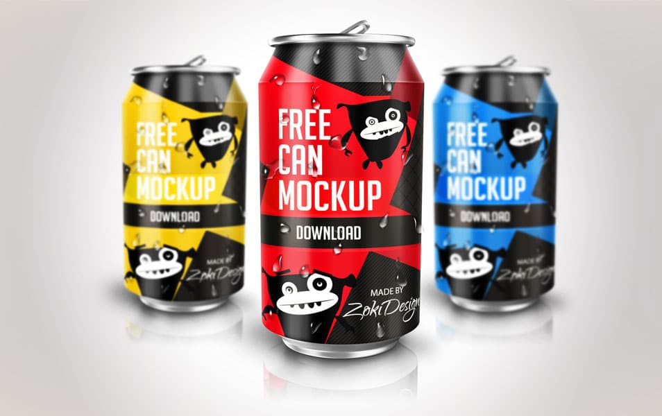 Download Free Soda Can Mock-Up in 2020 | Free mockup templates, Mockup, Packaging design