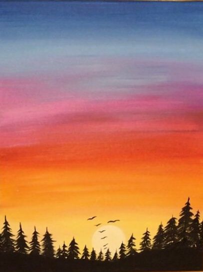 How To Paint A Sunset - Step By Step Acrylic Tutorial For Beginners