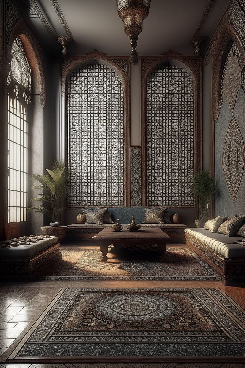 Interior Arabic living room design