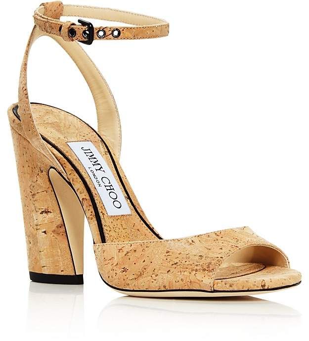 cork high heel sandals